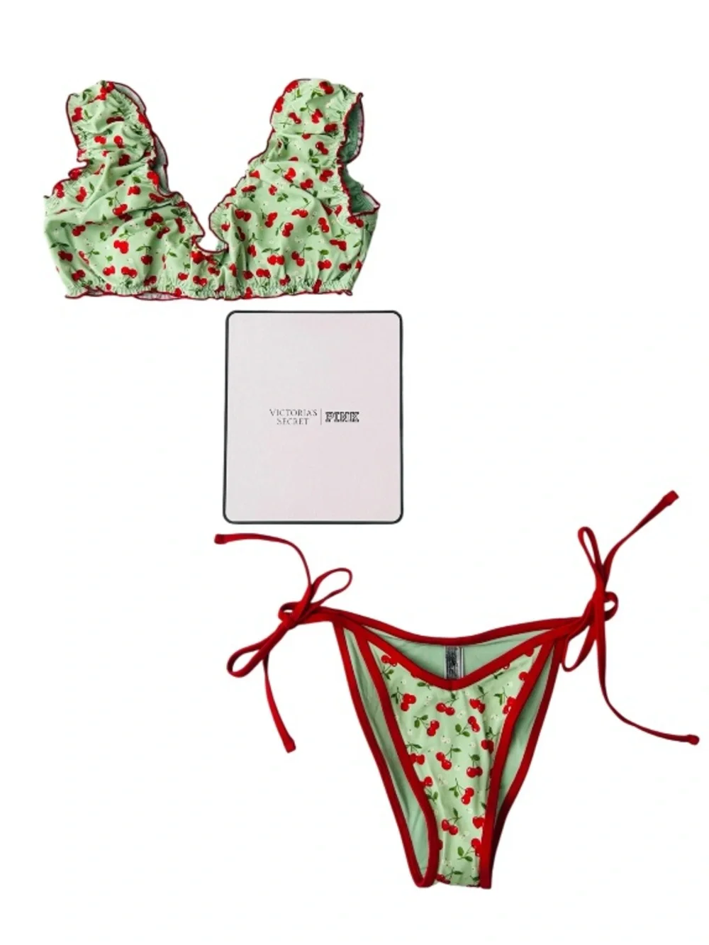 🆕🍒 Frankie’s Cherry Bikini Set PINK x Victoria Secret Medium NWT
